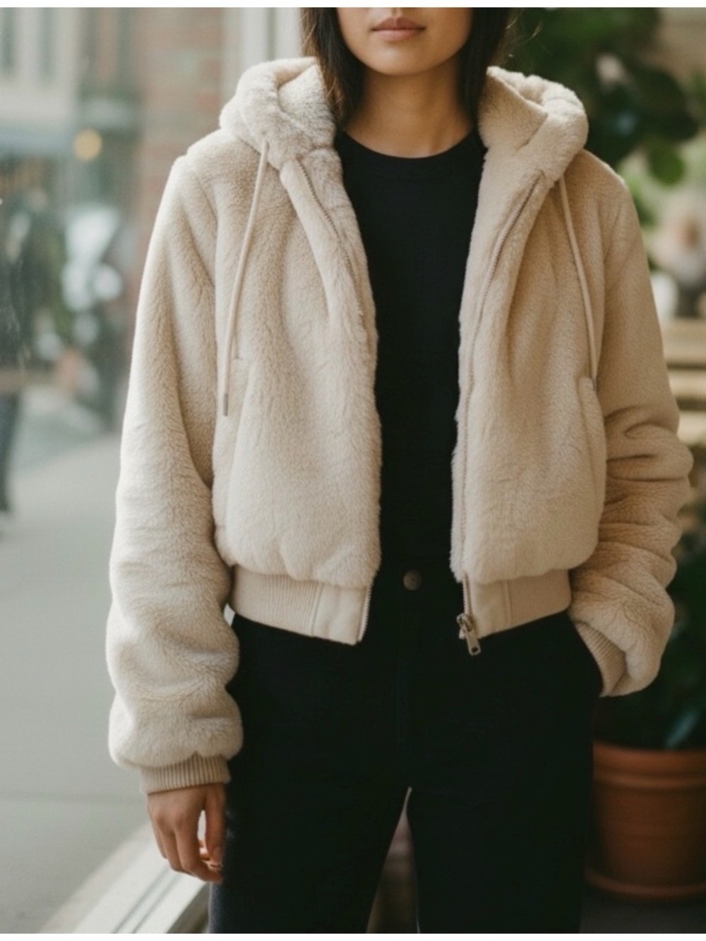 Zara Cream Teddy Jacket